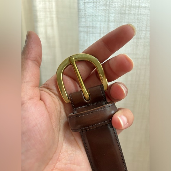 COACH Burgundy Cowhide Leather Mens Dress
Belt 3921 Brass Buckle Size (36) - Picture 7 of 8